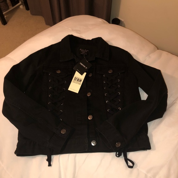black denim jacket womens forever 21